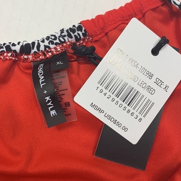 Kendall + Kylie liquid red leopard bikini top and bottom XL NWT - Picture 5 of 6